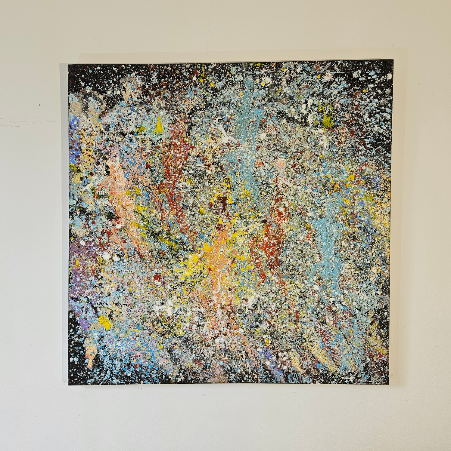 Children running in the sun, acrylic painting on canvas, 100x100 cm. - Image 2