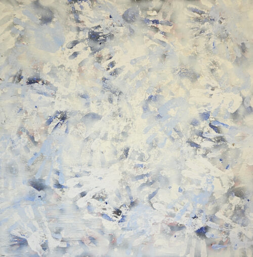 Handprints, acrylic painting on canvas, 100x100 cm.
