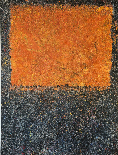 Orange and Black Duo — Acrylic Painting on Canvas, 116x89 cm