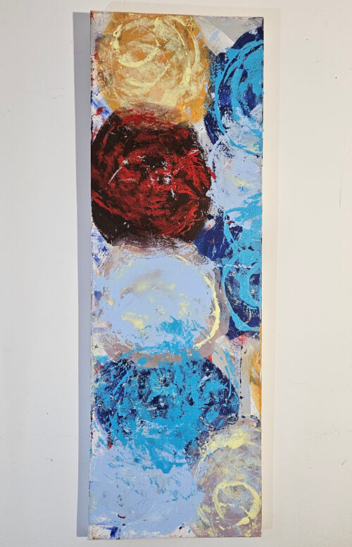 Flowers No. 5, acrylic painting on canvas, 40x120 cm.