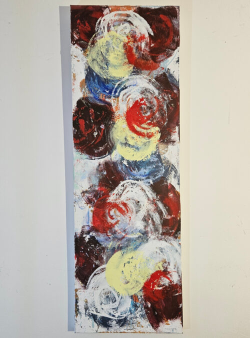 Flowers No. 6, acrylic painting on canvas, 40x120 cm.