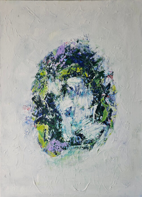 Green abstraction acrylic on canvas 100x73cm