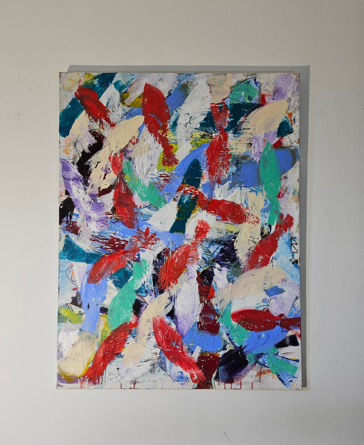 Red Fish, Acrylic Painting on Canvas, 116x89 cm - Image 2